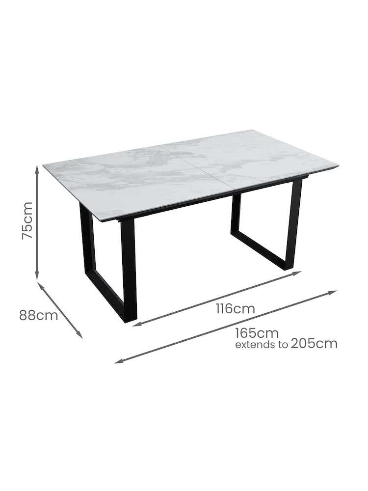 Dwell White Teno Extending 6-8 Seater Dining Table - Image 5 of 5