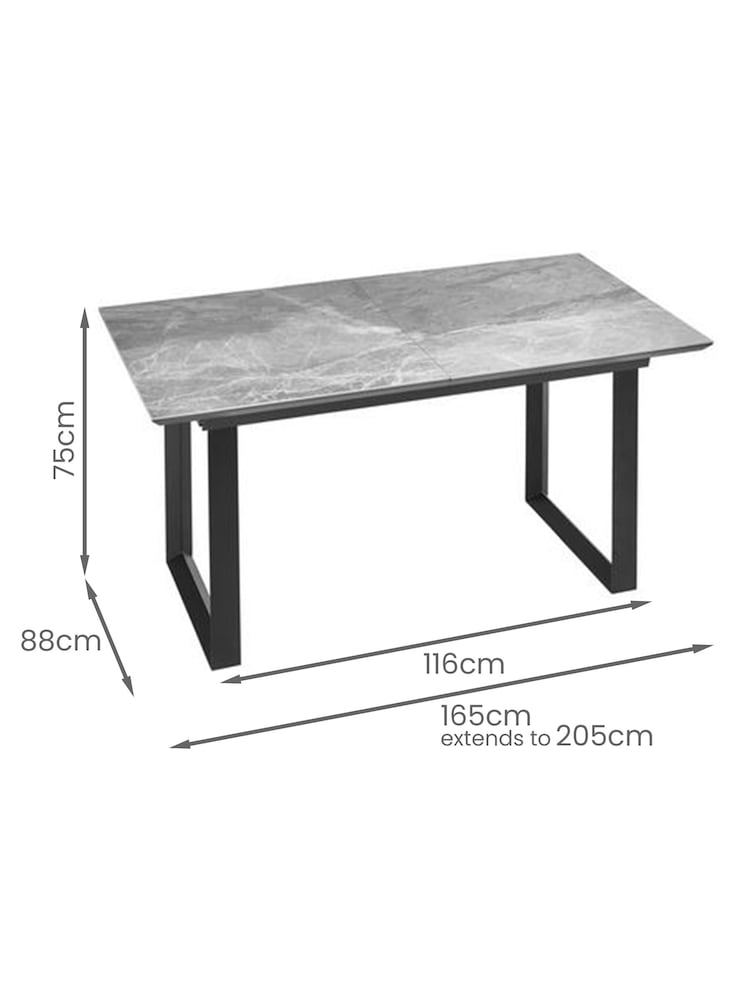 Dwell Grey Teno Extending 6-8 Seater Dining Table - Image 6 of 6