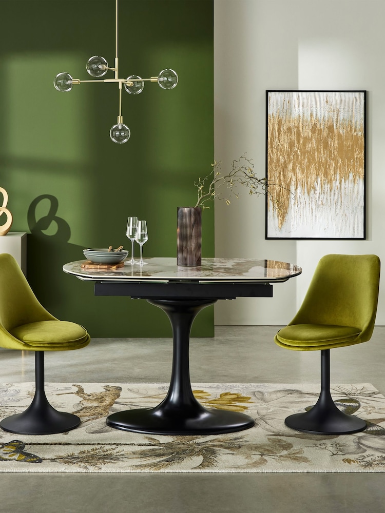 Dwell Black Lille Extending 4-6 Seater Dining Table - Image 2 of 5