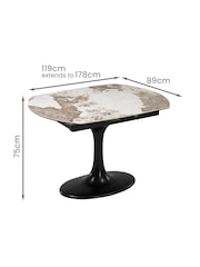 Dwell Black Lille Extending 4-6 Seater Dining Table - Image 5 of 5