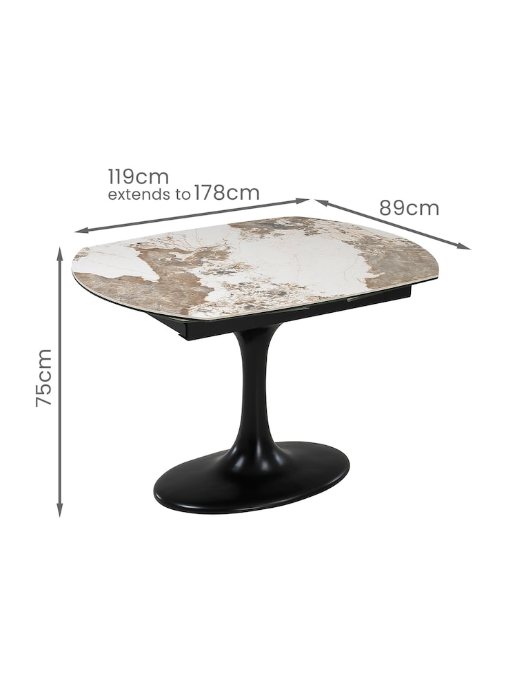 Dwell Black Lille Extending 4-6 Seater Dining Table - Image 5 of 5
