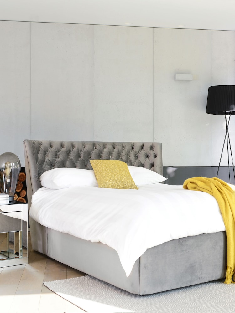 Dwell Grey Cavendish II Velvet Storage Bed - Image 1 of 4