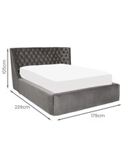 Dwell Grey Cavendish II Velvet Storage Bed - Image 4 of 4
