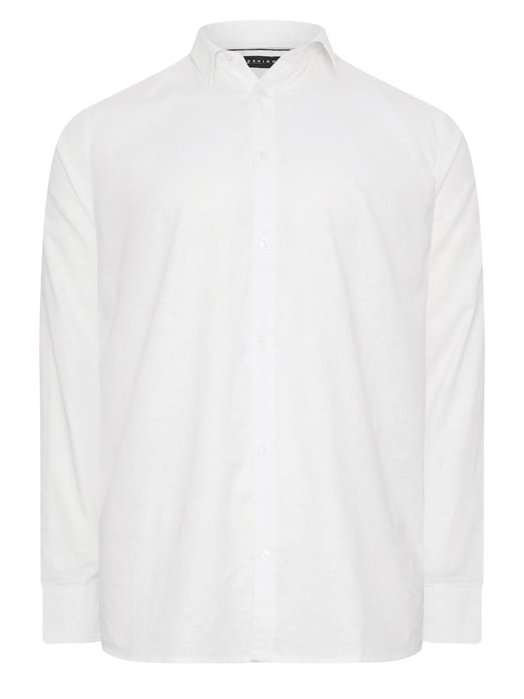 BadRhino Big & Tall White Premium Long Sleeve Linen Shirt - Image 2 of 3