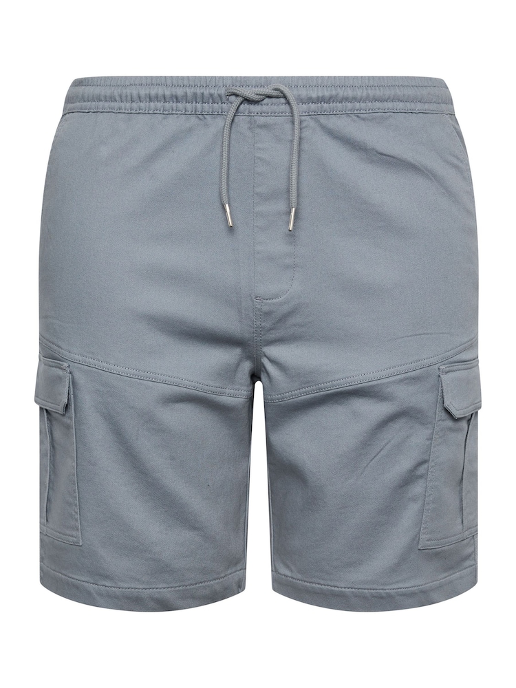 Albastru - Pantaloni scurți cargo elastici cu talie elastică BadRhino Big & Tall - Image 3 of 4