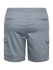 BadRhino Big & Tall Blue Elastic Waist Stretch Cargo Shorts - Image 4 of 4