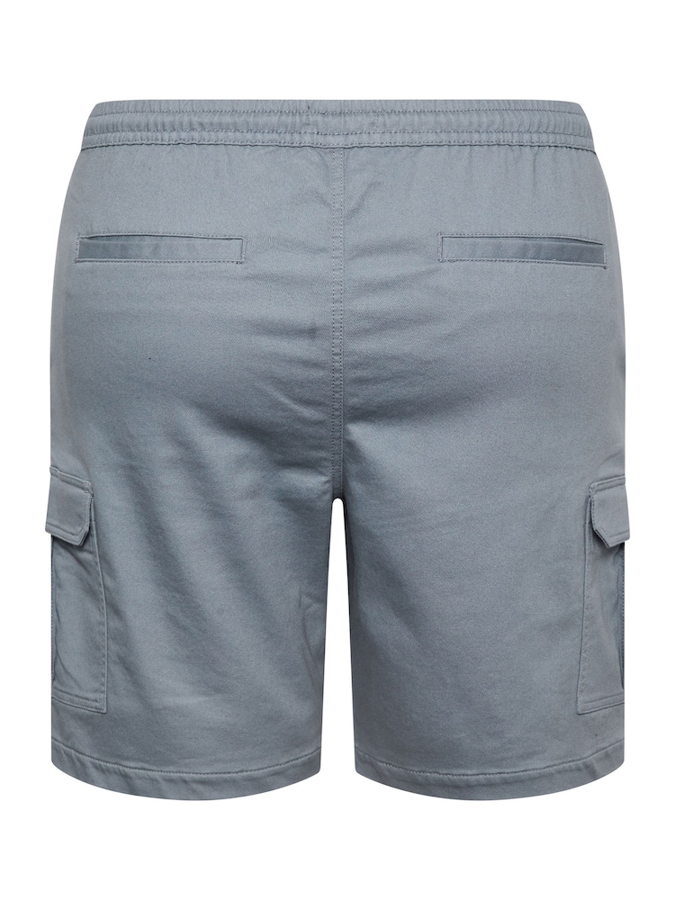 BadRhino Big & Tall Blue Elastic Waist Stretch Cargo Shorts - Image 4 of 4