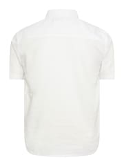BadRhino Big & Tall White Premium Short Sleeve Linen Shirt - Image 4 of 4