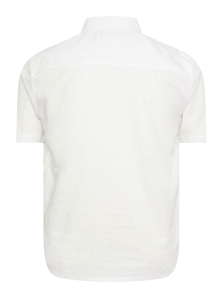 BadRhino Big & Tall White Premium Short Sleeve Linen Shirt - Image 4 of 4