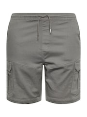 BadRhino Big & Tall Grey Elastic Waist Stretch Cargo Shorts - Image 2 of 3