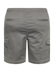 BadRhino Big & Tall Grey Elastic Waist Stretch Cargo Shorts - Image 3 of 3