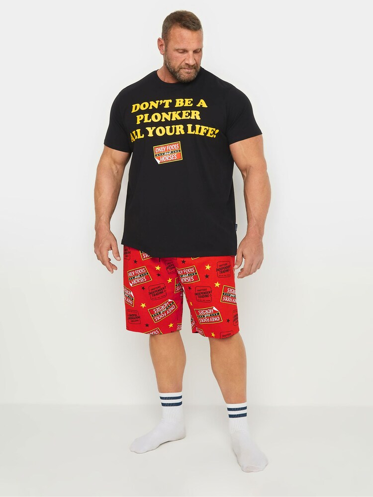 BadRhino Big & Tall Black BadRhino Big & Tall Red Only Fools And Horses 100% Cotton Pyjama Set - Image 1 of 4
