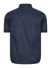 BadRhino Big & Tall Blue Premium Short Sleeve Linen Shirt - Image 3 of 3