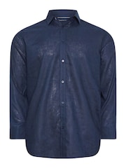 BadRhino Big & Tall Blue Premium Long Sleeve Linen Shirt - Image 3 of 4