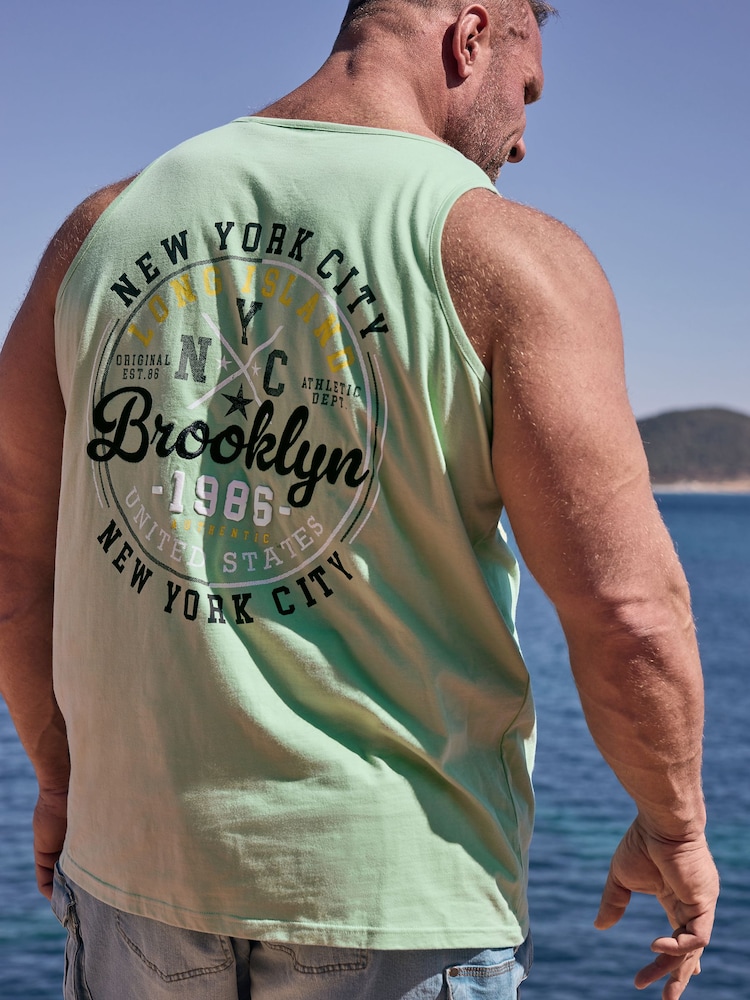 BadRhino Big & Tall Green 100% Cotton Hemlock NYC Sleeveless Vest Top - Image 1 of 3