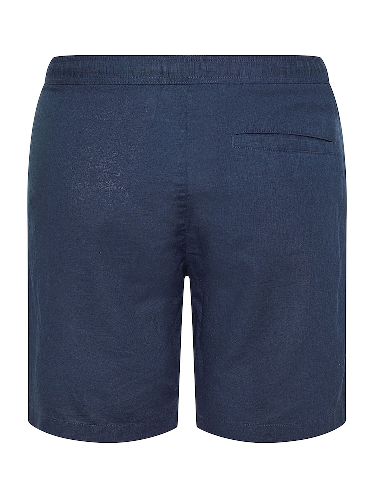 BadRhino Big & Tall Blue Premium Linen Shorts - Image 5 of 5