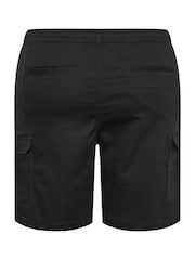 BadRhino Big & Tall Black Elastic Waist Stretch Cargo Shorts - Image 4 of 4