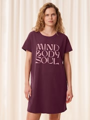 Triumph Burgundy Red 100% Cotton Nightdress - Image 1 of 5