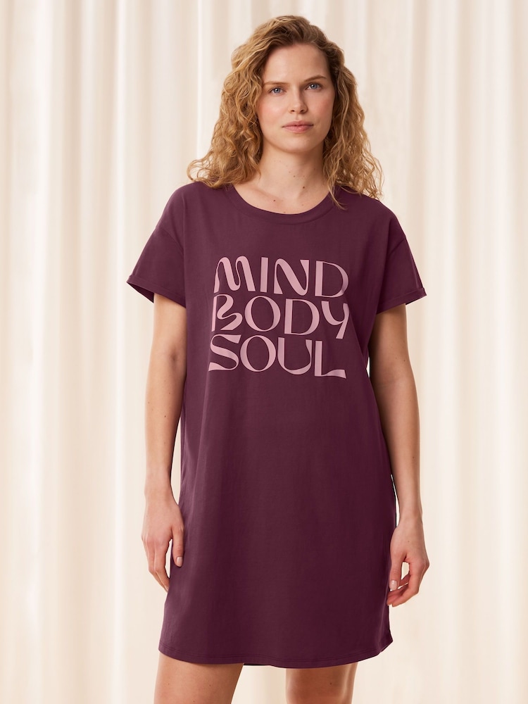 Triumph Burgundy Red 100% Cotton Nightdress - Image 1 of 5 Triumph Burgundy Red 100% Cotton Nightdress - Image 1 of 5