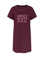 Triumph Burgundy Red 100% Cotton Nightdress - Image 5 of 5