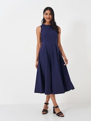 Crew Clothing ärmelloses, ausgestelltes Kleid aus 100 % Baumwolle - Bild 1 von 5