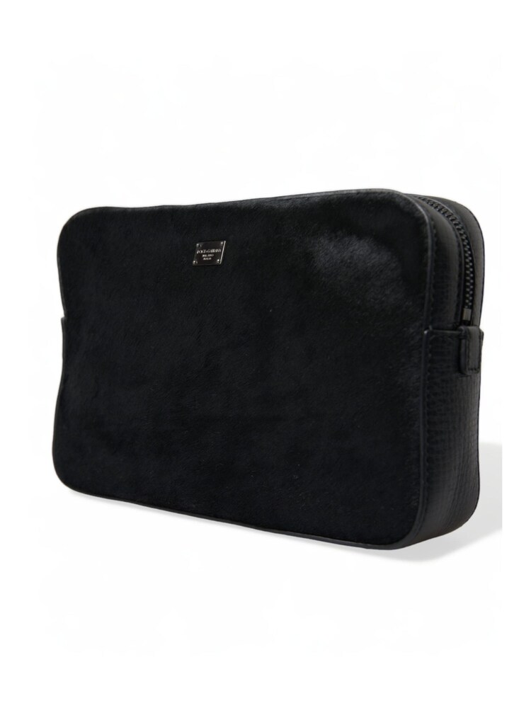 Dolce & Gabbana Bee Embellished Leather Clutch Black Bag - Image 2 of 6