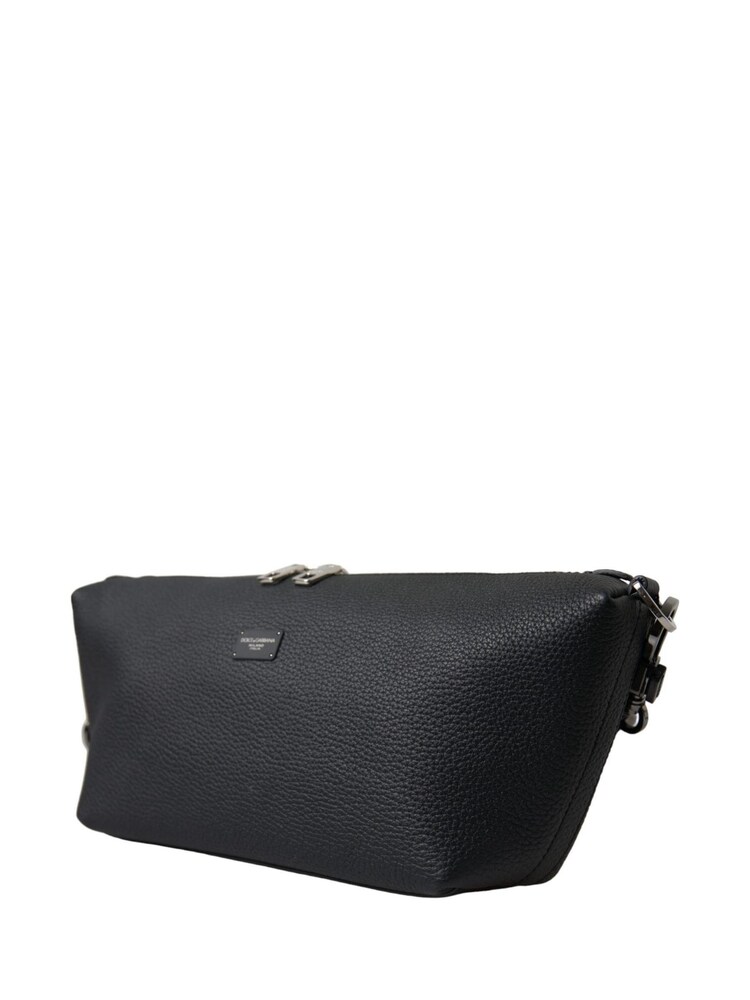 Dolce & Gabbana Leather Chain Shoulder Black Bag with Zipper Closure and Logo Details - Image 2 of 6