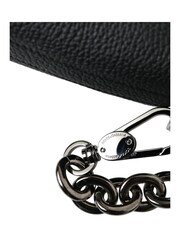 Dolce & Gabbana Leather Chain Shoulder Black Bag with Zipper Closure and Logo Details - Image 6 of 6