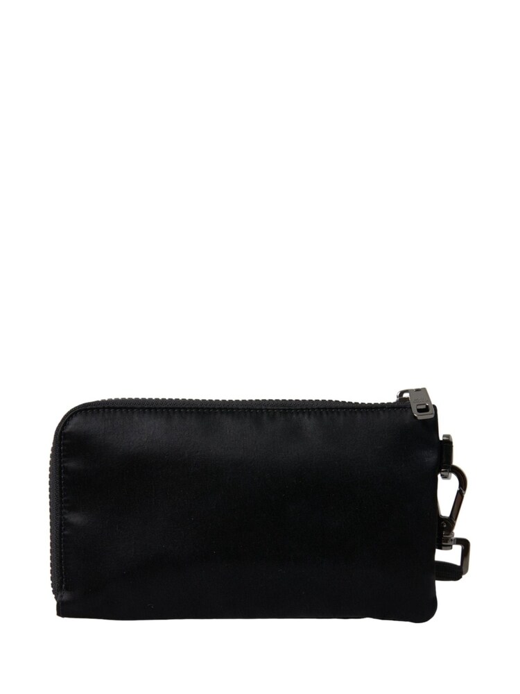 Dolce & Gabbana Stylish Grained Nylon Black Pouch with Alvanic Plaque Detail - Image 2 of 5 Dolce & Gabbana Stylish Grained Nylon Black Pouch with Alvanic Plaque Detail - Image 2 of 5