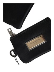 Dolce & Gabbana Stylish Grained Nylon Black Pouch with Alvanic Plaque Detail - Image 4 of 5
