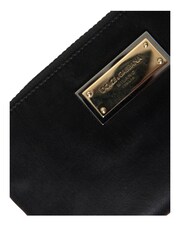 Dolce & Gabbana Stylish Grained Nylon Black Pouch with Alvanic Plaque Detail - Image 5 of 5
