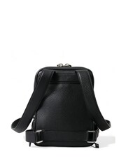 Dolce & Gabbana Small Calf Leather Black Backpack with Zip Closure and Logo Details - Image 2 of 4