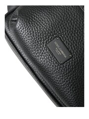 Dolce & Gabbana Small Calf Leather Black Backpack with Zip Closure and Logo Details - Image 4 of 4