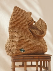 Reiss Natural Ravello Ché Raffia Tote Bag - Image 1 of 6