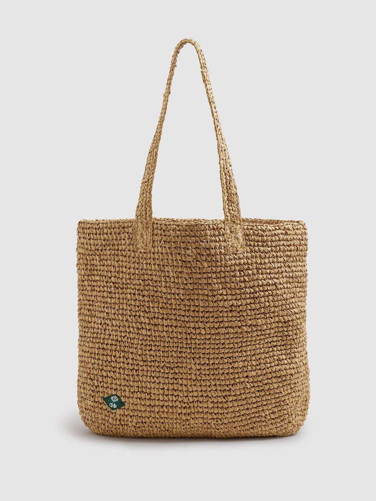 Reiss Natural Ravello Ché Raffia Tote Bag - Image 2 of 6