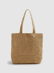 Reiss Natural Ravello Ché Raffia Tote Bag - Image 4 of 6