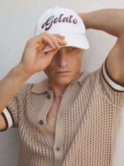 Reiss White Bacio Ché Embroidered Motif Baseball Cap - Image 1 of 4