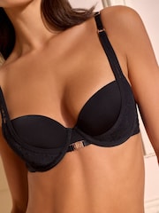 Lipsy Black Mesh Hardware Padded Bra - Image 4 of 7