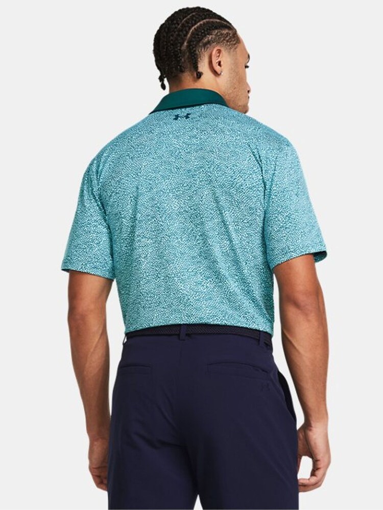 Under Armour Turquoise Blue Golf T2G Printed Polo Shirt - Image 2 of 5