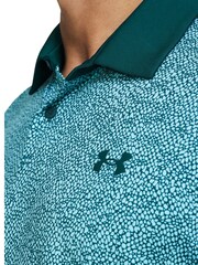 Under Armour Turquoise Blue Golf T2G Printed Polo Shirt - Image 3 of 5