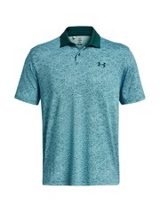 Under Armour Turquoise Blue Golf T2G Printed Polo Shirt - Image 4 of 5