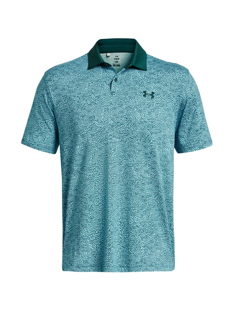 Under Armour Turquoise Blue Golf T2G Printed Polo Shirt - Image 4 of 5