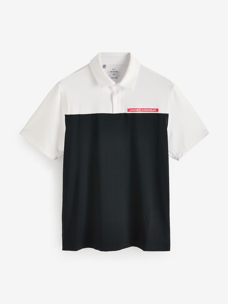 Under Armour Black/White Golf T2G Color Block Polo Shirt - Image 3 of 3