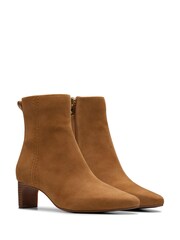 Clarks Brown Suede Edina Up Leather Boots - Image 4 of 7