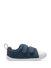 Mornarsko modra/bela - Clarks Usnjeni čevlji za malčke First Walker Craft - Slika 1 iz 7