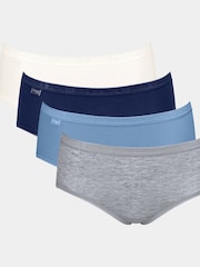 Sloggi Blue Basic+ Midi Briefs 4 Pack - Image 1 of 9