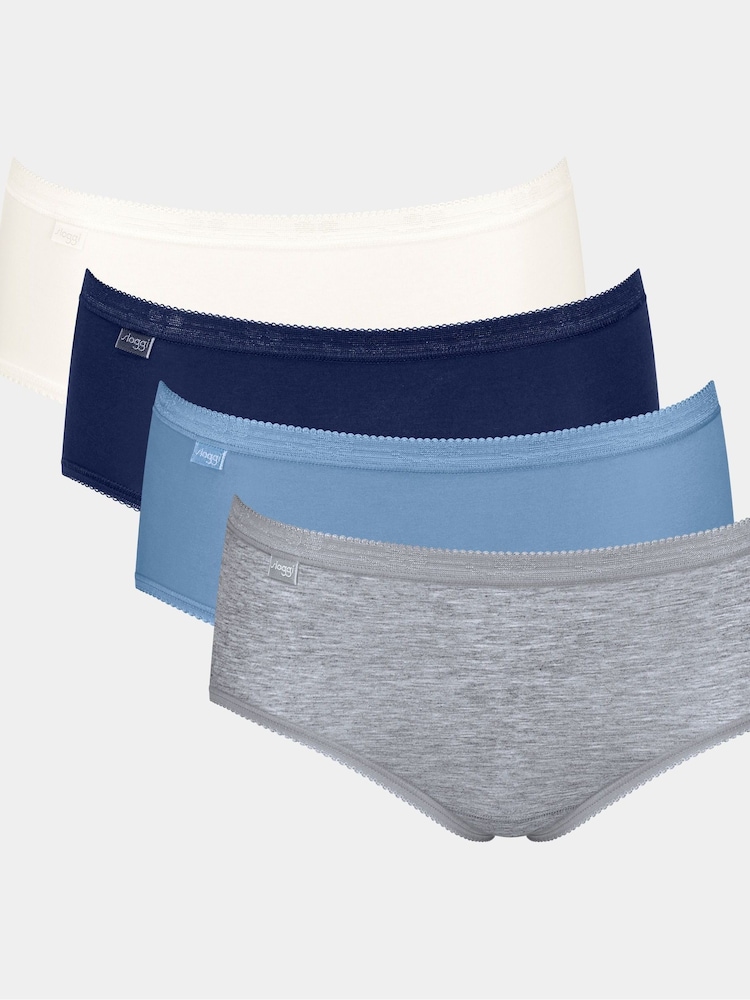 Sloggi Blue Basic+ Midi Briefs 4 Pack - Image 1 of 9