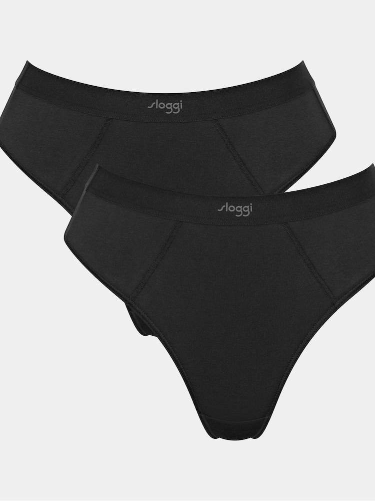 Czarny - Sloggi EVER Ease Tai Briefs 2 Pack - Image 5 of 7