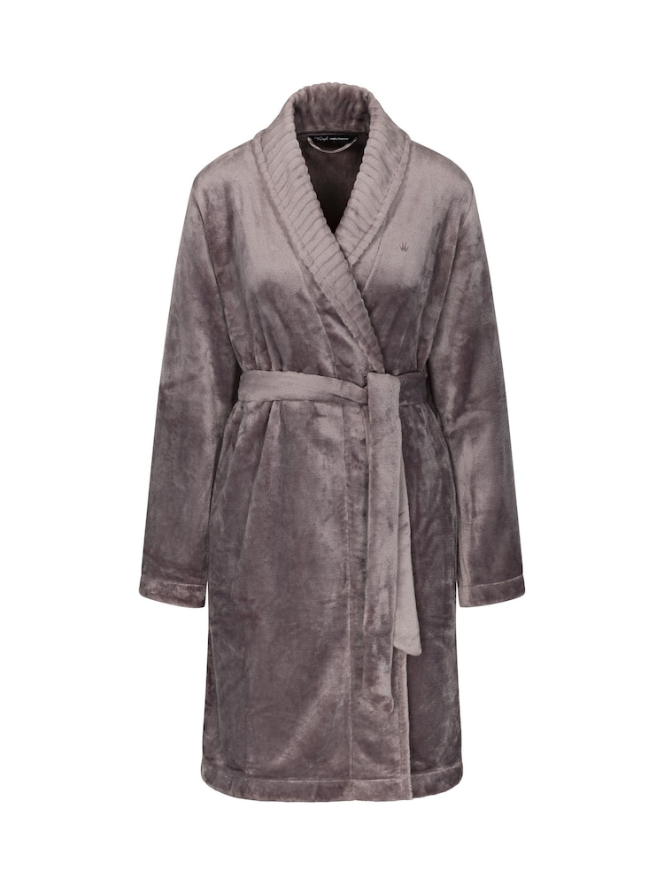 Triumph Grey 100% Cotton Fleece Robe - Image 5 of 5