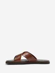 Oliver Sweeney Antiqued Leather Brown Sandals - Image 2 of 5